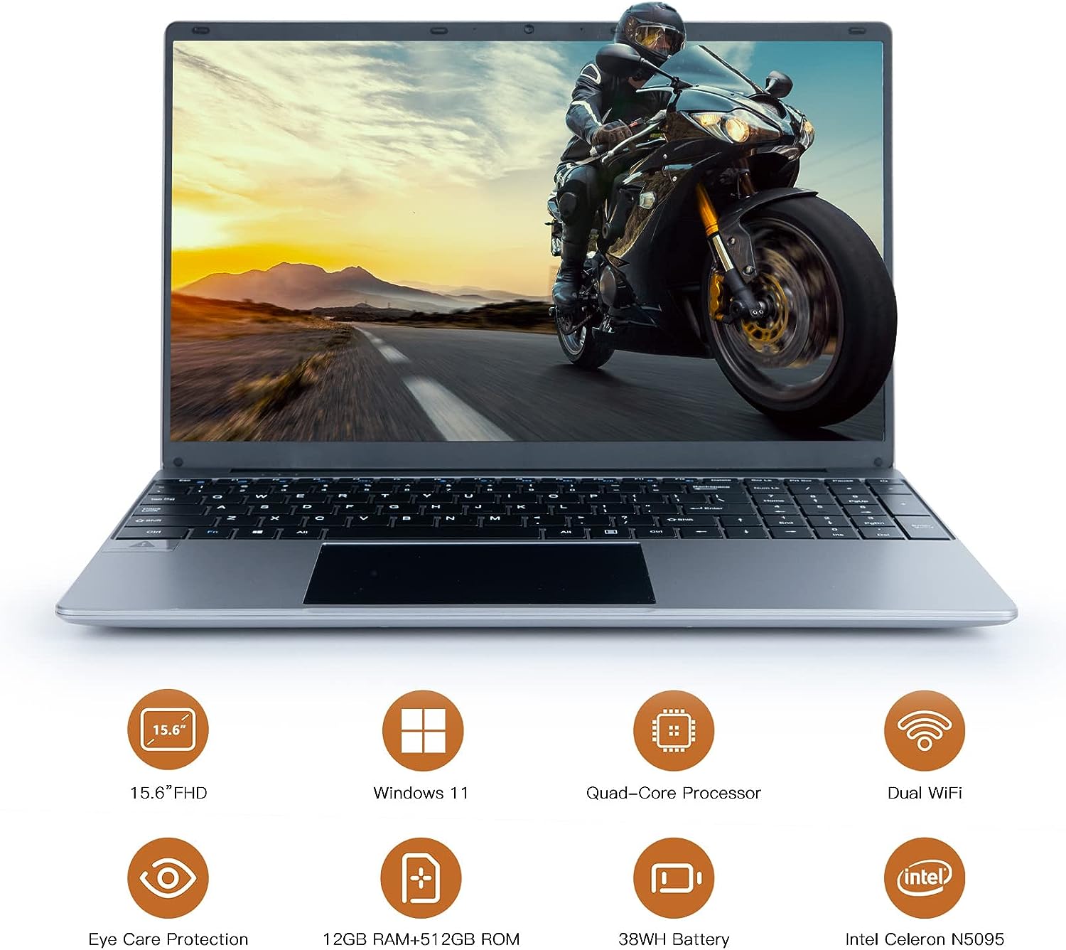 ANMESC Laptop Computer 15.6 with 1080P FHD Display, Quad-Core Intel Celeron N5095 Processors, 12GB DDR4 512GB SSD,Windows 11 Laptop Computers