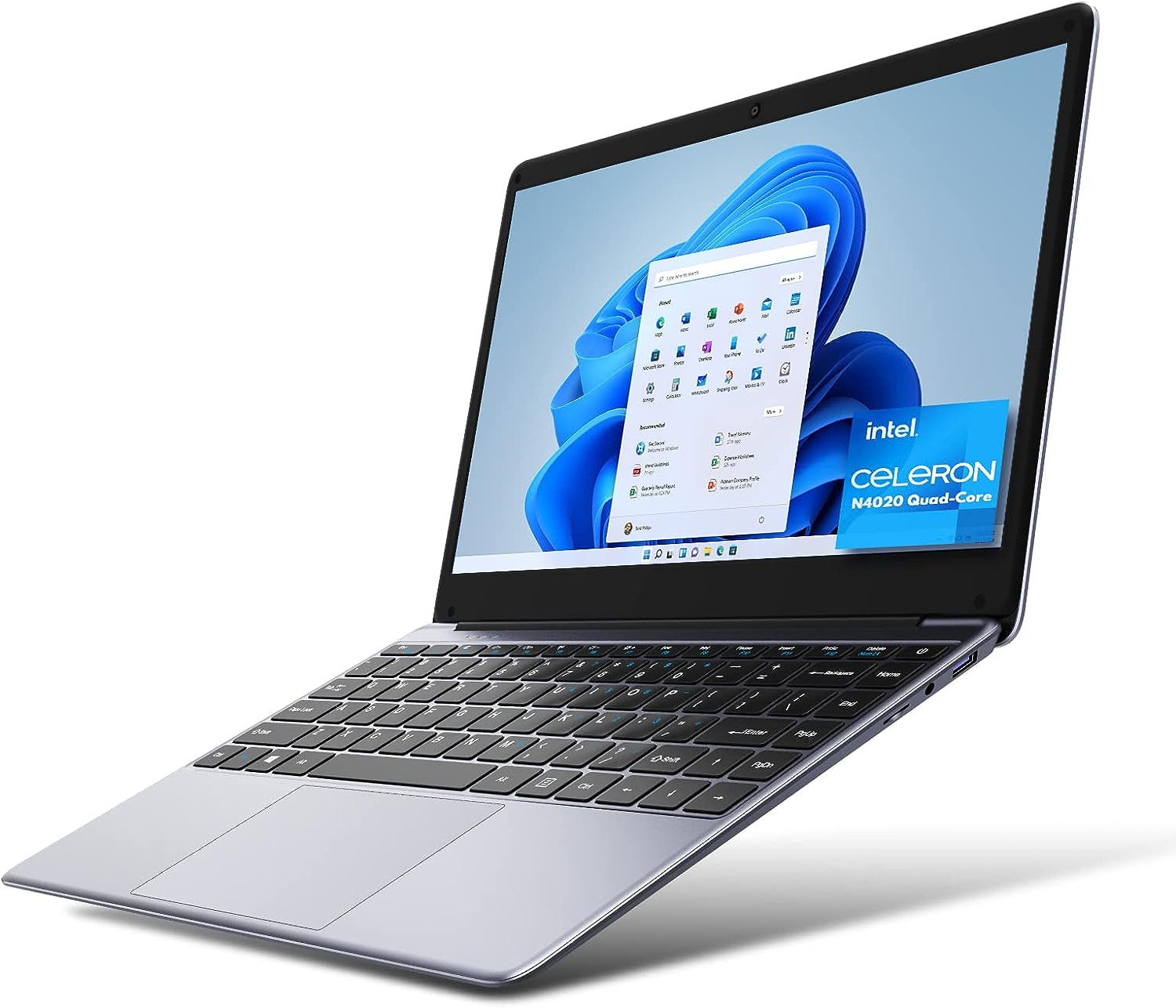 CHUWI HeroBook Pro 14.1 Laptop, 8GB RAM 256GB SSD, Windows 11 Laptop, 1TB SSD Expand, Intel Celeron N4020(up to 2.8GHz), 2K FHD IPS Display, Ultra Slim, Mini-HDMI, 5G WiFi, USB3.0, Webcam,TF Card