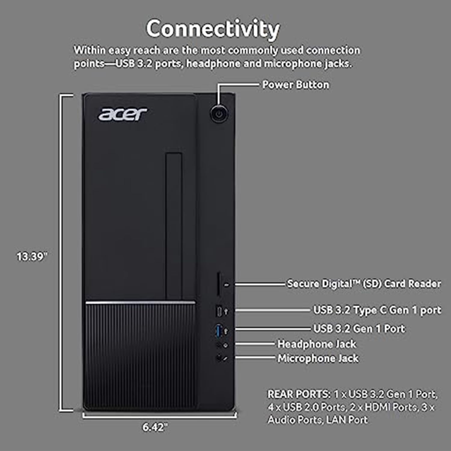 acer Aspire Newest 13th Generation i5 Home  Business Tower Desktop Computer, 13th Gen Intel Core i5-13400, 16GB RAM, 1TB SSD, Wi-Fi 6, HDMI, Wired Keyboard and Mouse, Windows 11 Home, Black : Electronics