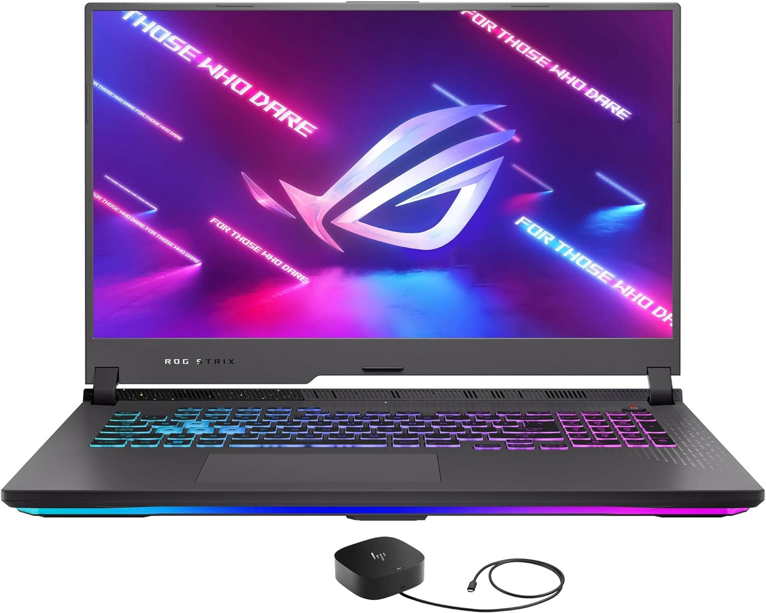 ASUS ROG Strix G17 Gaming  Entertainment Laptop (AMD Ryzen 9 6900HX 8-Core, 64GB DDR5 4800MHz RAM, 2x8TB PCIe SSD RAID 0 (16TB), GeForce RTX 3070 Ti, 17.3 240Hz Win 11 Home) with G5 Dock