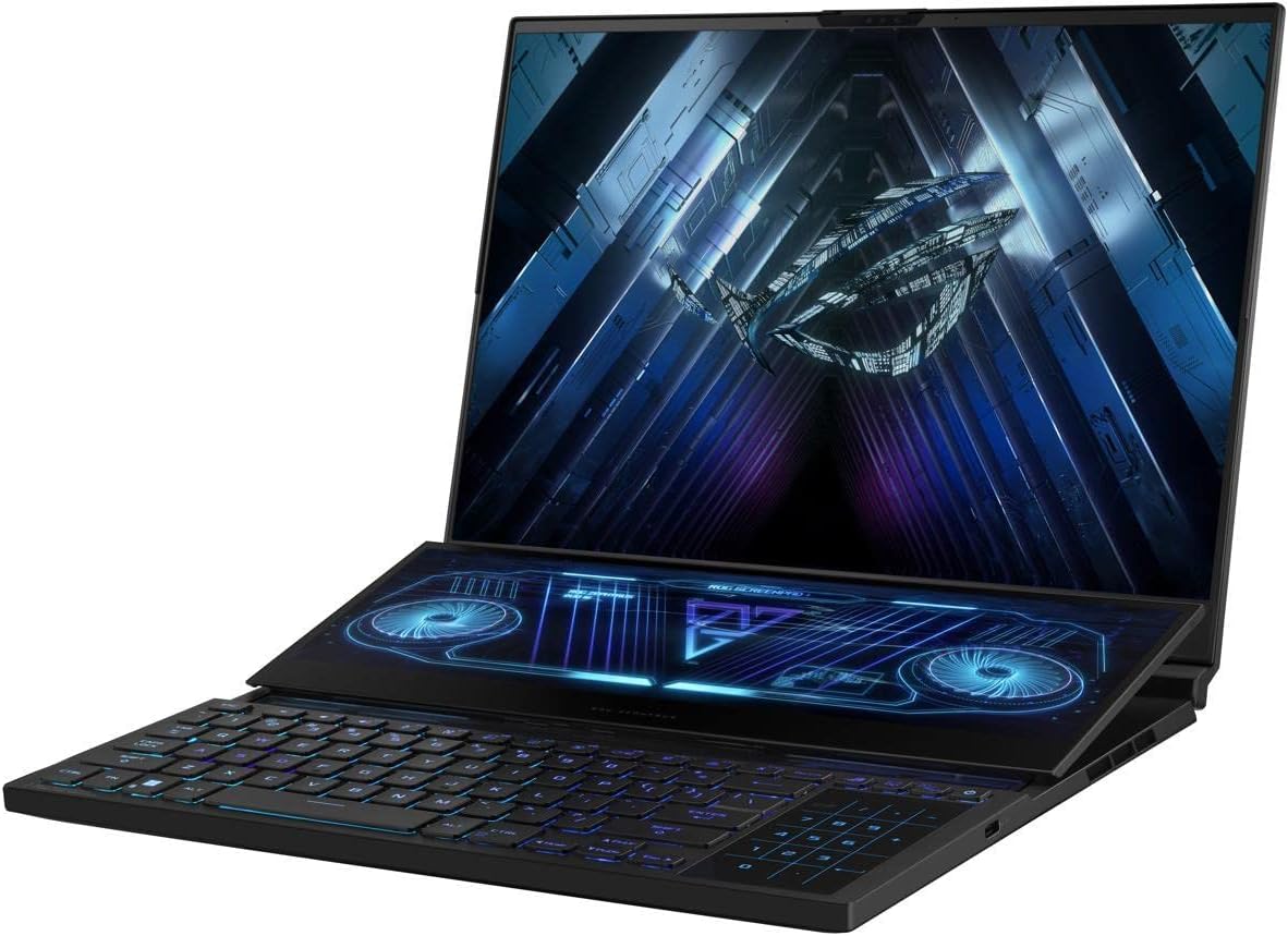 ASUS ROG Zephyrus Duo 16 GX650 GX Gaming  Entertainment Laptop (AMD Ryzen 9 7945HX 16-Core, 64GB DDR5 4800MHz RAM, 2x8TB PCIe SSD RAID 1 (8TB), GeForce RTX 4080, 16.0 Win 11 Pro) with DV4K Dock