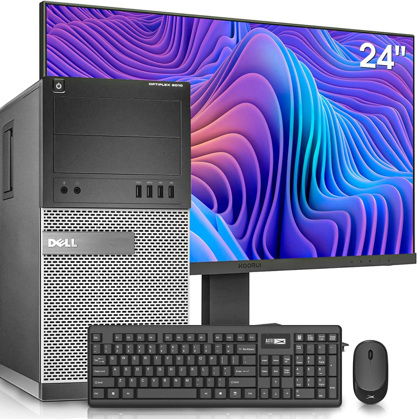 Dell OptiPlex 9010 Tower Computers PC and 24 Inch Monitor Bundle,Intel i7 3.4GHz, 32GB Ram New 512GB SSD,Intel AC7260 Built WiFi Bluetooth,Refurbished Desktop Computers,Windows 10 Pro (Renewed) Black