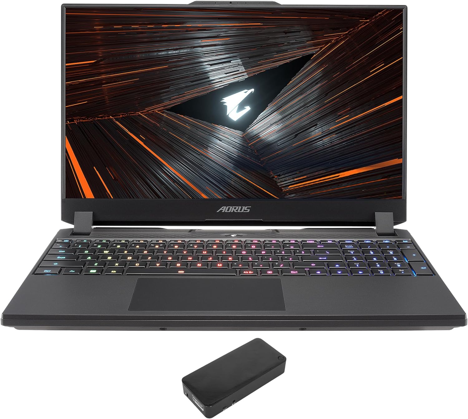 Gigabyte AORUS 15 Gaming Laptop (Intel i7-12700H 14-Core, 16GB RAM, 8TB PCIe SSD, RTX 3070 Ti, 15.6 165Hz 2K Quad HD (2560x1440), WiFi, Bluetooth, Backlit KB, Win 10 Pro) with DV4K Dock