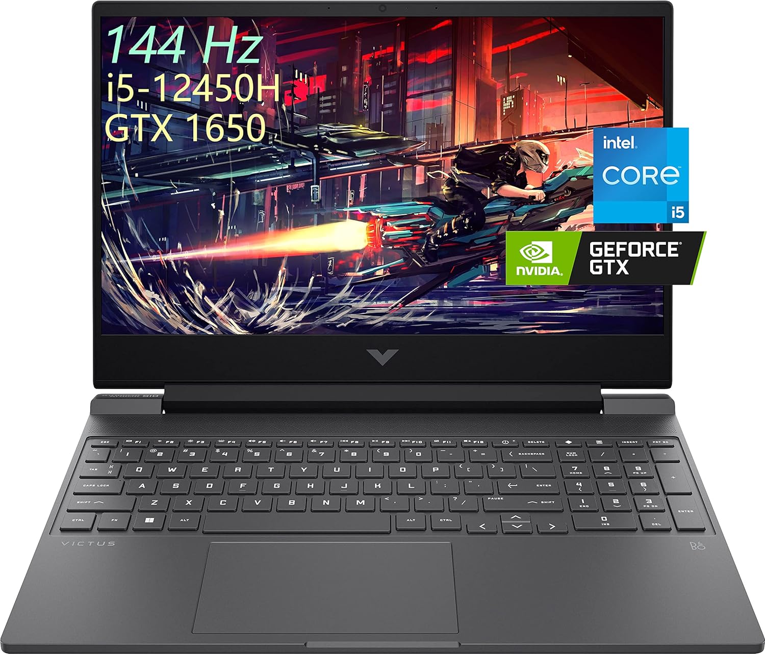 HP 2022 Victus Gaming Laptop, 15.6-Inch 144Hz FHD Display, 12th Gen Core i5-12450H(Beat R7 5800H), 32GB 3200 RAM, 1TB PCIe SSD, NVIDIA GeForce GTX 1650, WiFi 6, Backlit KB, RJ-45, HDMI, Win 11 H