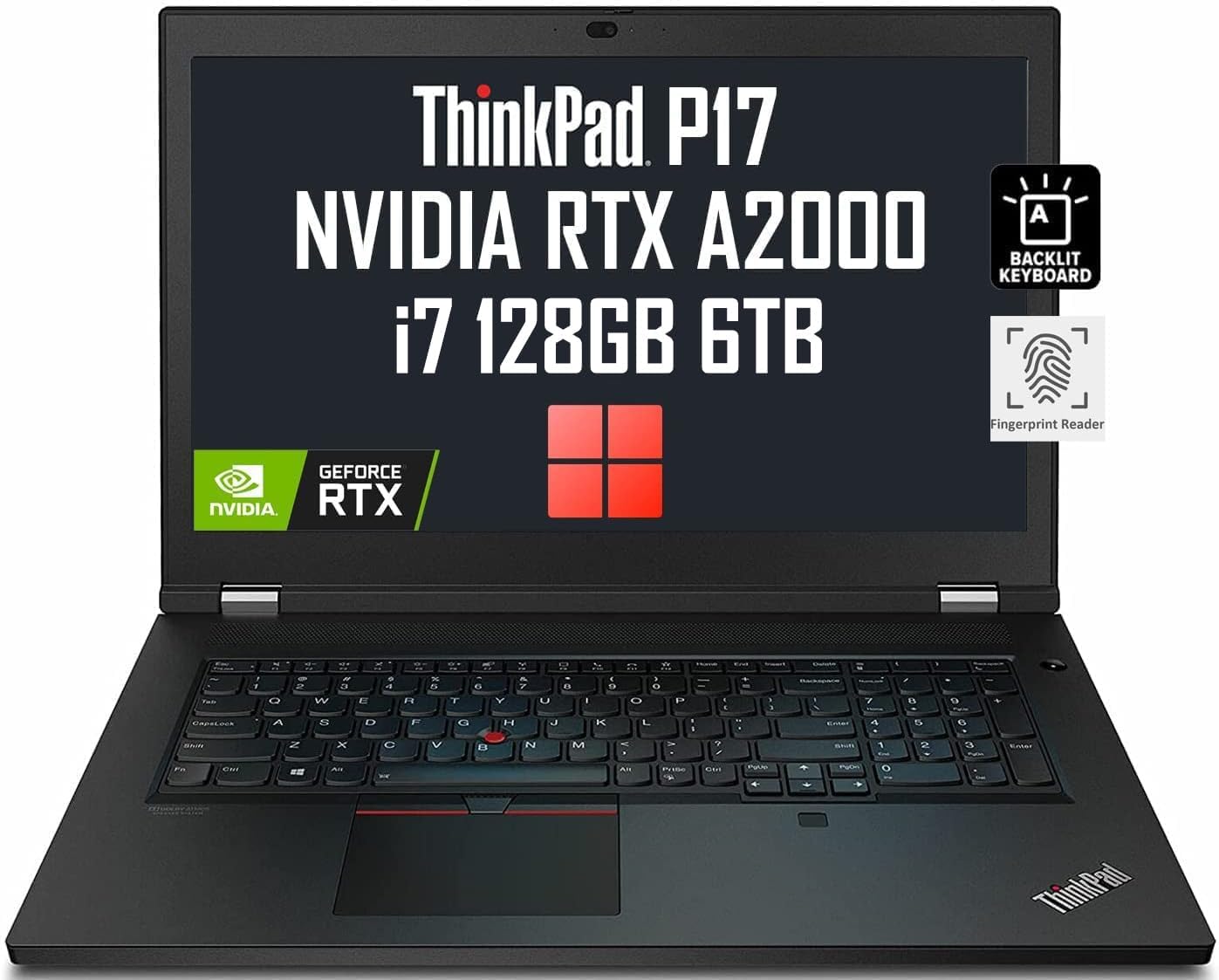 Lenovo ThinkPad P17 Gen 2 17.3 FHD (Intel 8-Core i7-11800H, 128GB RAM, 6TB PCIe SSD, NVIDIA RTX A2000 4GB) IPS Mobile Workstation Laptop, 2 x Thunderbolt 4, Backlit KB, Fingerprint, Win 11 Pro
