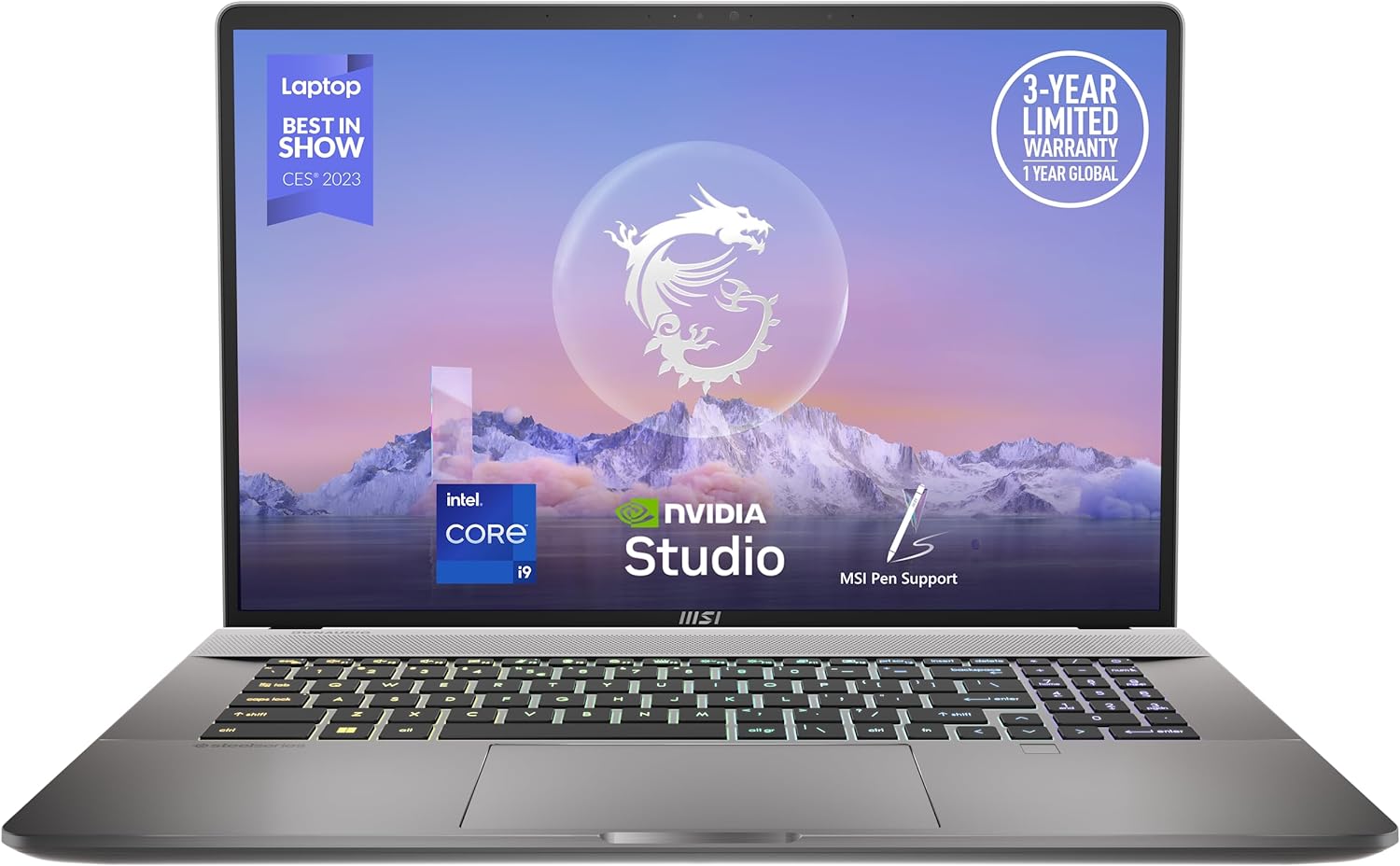 MSI Creator Z17 HX Studio Laptop: Intel Core i9-13950HX, GeForce RTX 4070, 17 QHD+ 165Hz Touch Panel, 64GB DDR5, 2TB NVMe SSD, LayFlat, Thunderbolt 4, Win 11 Pro: Lunar Gray A13VGT-065US