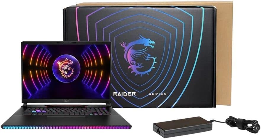 MSI Raider GE78HX 17.3 QHD+ 240Hz IPS Gaming Laptop Computer - 13th Gen Intel 24-Core i9-13950HX, NVIDIA GeForce RTX 4070 8GB GDDR6, 32GB DDR5 RAM, 2TB NVMe SSD, Win11 Pro: Dark Grey 13VG-020US