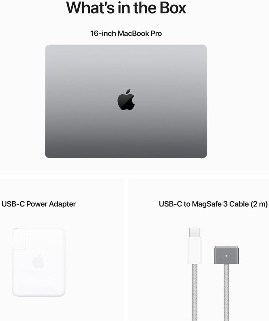 Apple MacBook Pro 16.2 with Liquid Retina XDR Display, M2 Max Chip with 12-Core CPU and 38-Core GPU, 96GB Memory, 8TB SSD, Space Gray, Early 2023