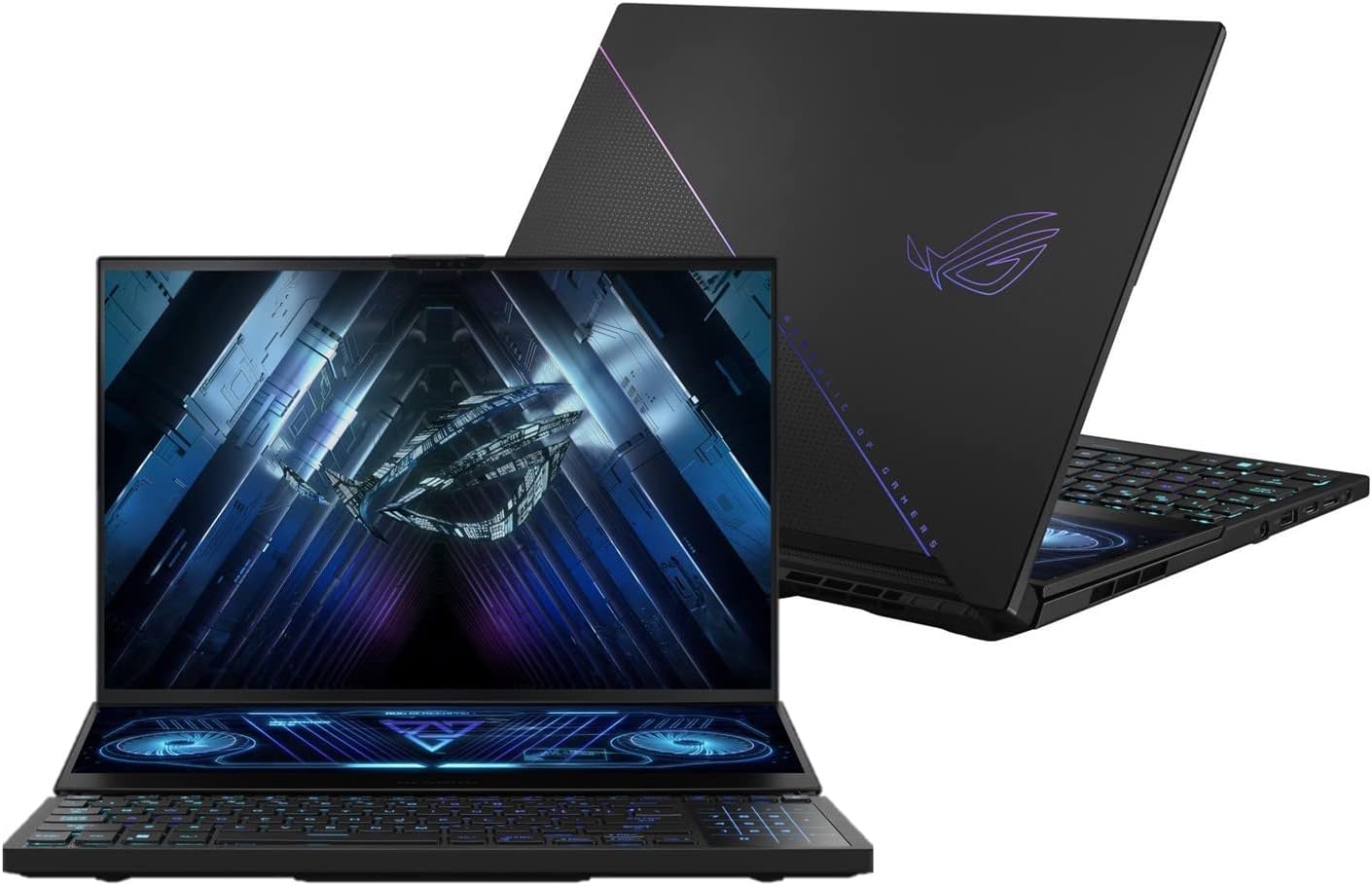 EXCaliberPC 2023 ASUS ROG Zephyrus Duo 16 GX650PY-XS97 (AMD Ryzen 9 7945HX, 64GB RAM, 8TB WD NVMe SSD, RTX 4090 16GB, 16 QHD+ 240Hz 3ms, Windows 11 Pro) Gaming Laptop