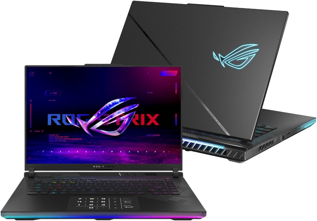 EXCaliberPC [2024] ASUS ROG Strix Scar 16 G634JYR-XS97 Pro Extreme (Intel Core i9-14900HX, 96GB DDR5 RAM, 8TB NVMe SSD, NVIDIA GeForce RTX 4090, 16 QHD+ 240Hz 3ms, Windows 11 Pro) Gaming Laptop