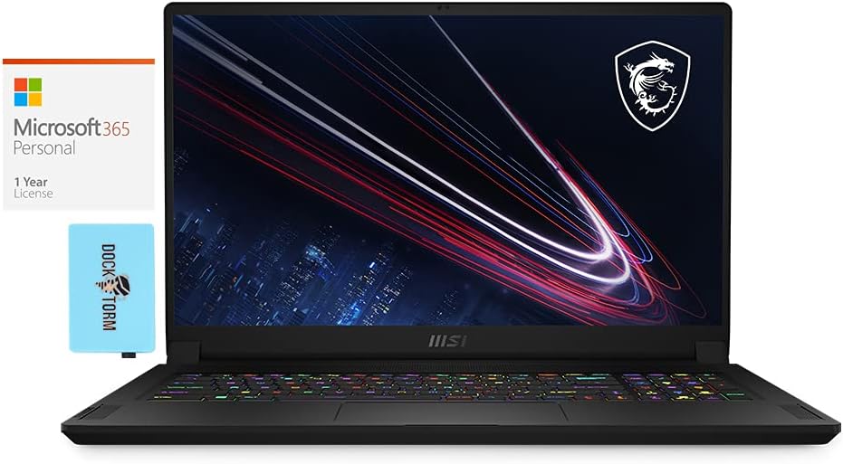 MSI GS76 Stealth 11UH-029 Gaming  Entertainment Laptop (Intel i7-11800H 8-Core, 32GB RAM, 8TB PCIe SSD, RTX 3080, 17.3 Full HD (1920x1080), Win 10 Home) with MS 365 Personal, Hub