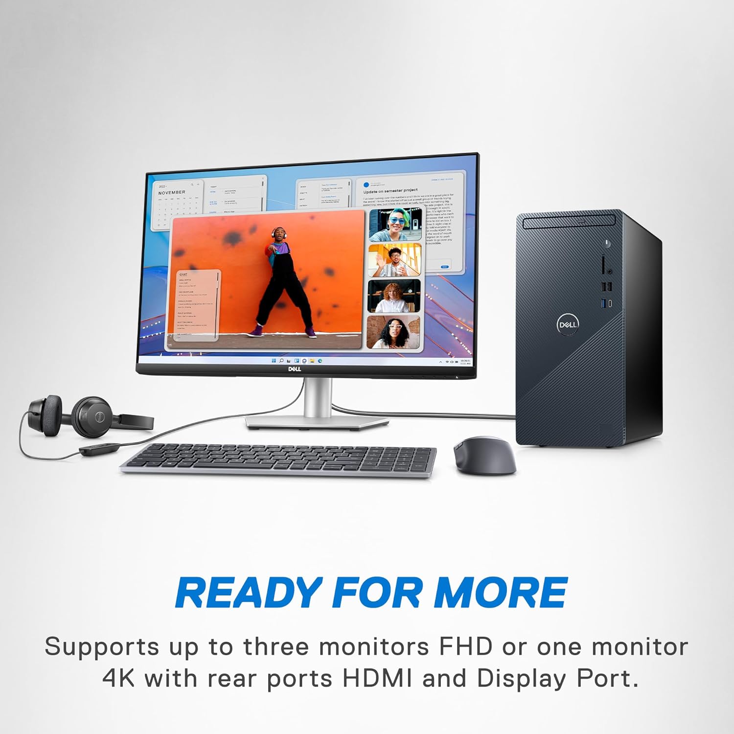 Dell Inspiron 3030 Desktop - Intel Core i7-14700 Processor, 16GB DDR5 RAM, 1TB SSD, Intel UHD 770 Graphics, Windows 11 Pro, Onsite  Migrate Service - Mist Blue