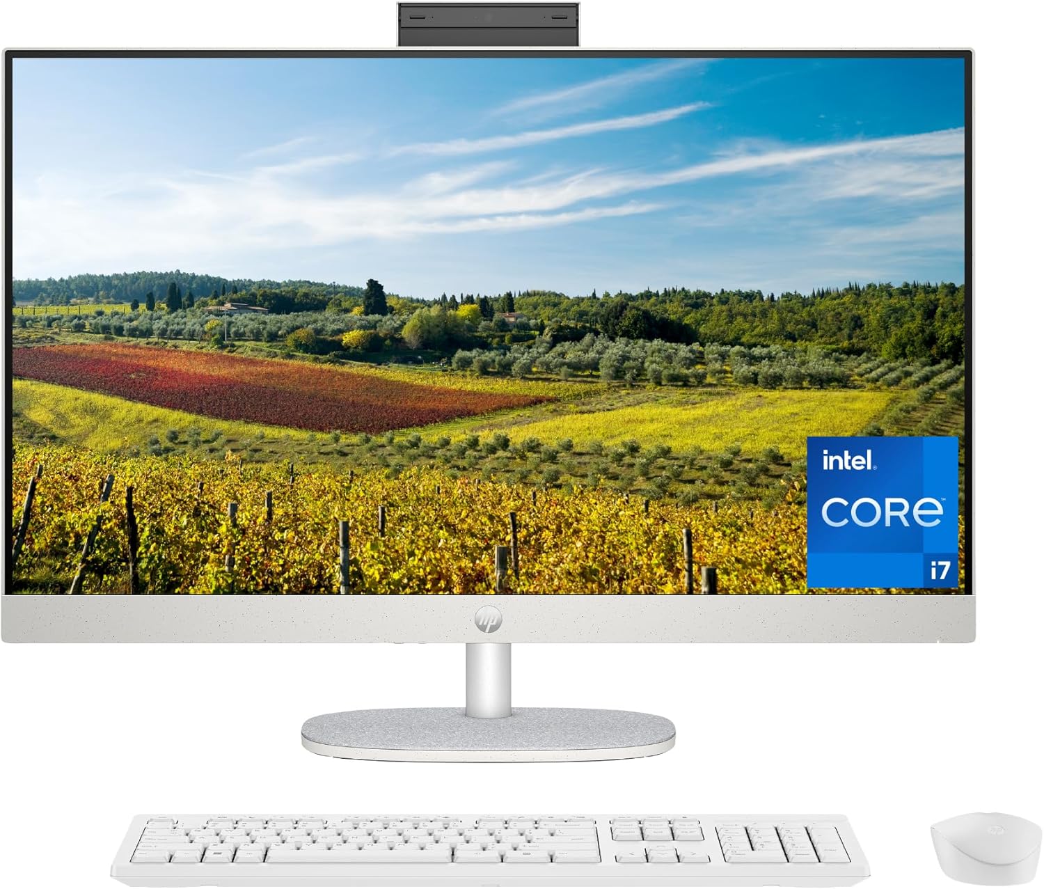 HP 23.8 inch All-in-One Desktop PC, FHD Display, Intel Core i3-N300, 8 GB RAM, 256 GB SSD, Intel UHD Graphics, Windows 11 Home, 24-cr0030 (2023), Shell White