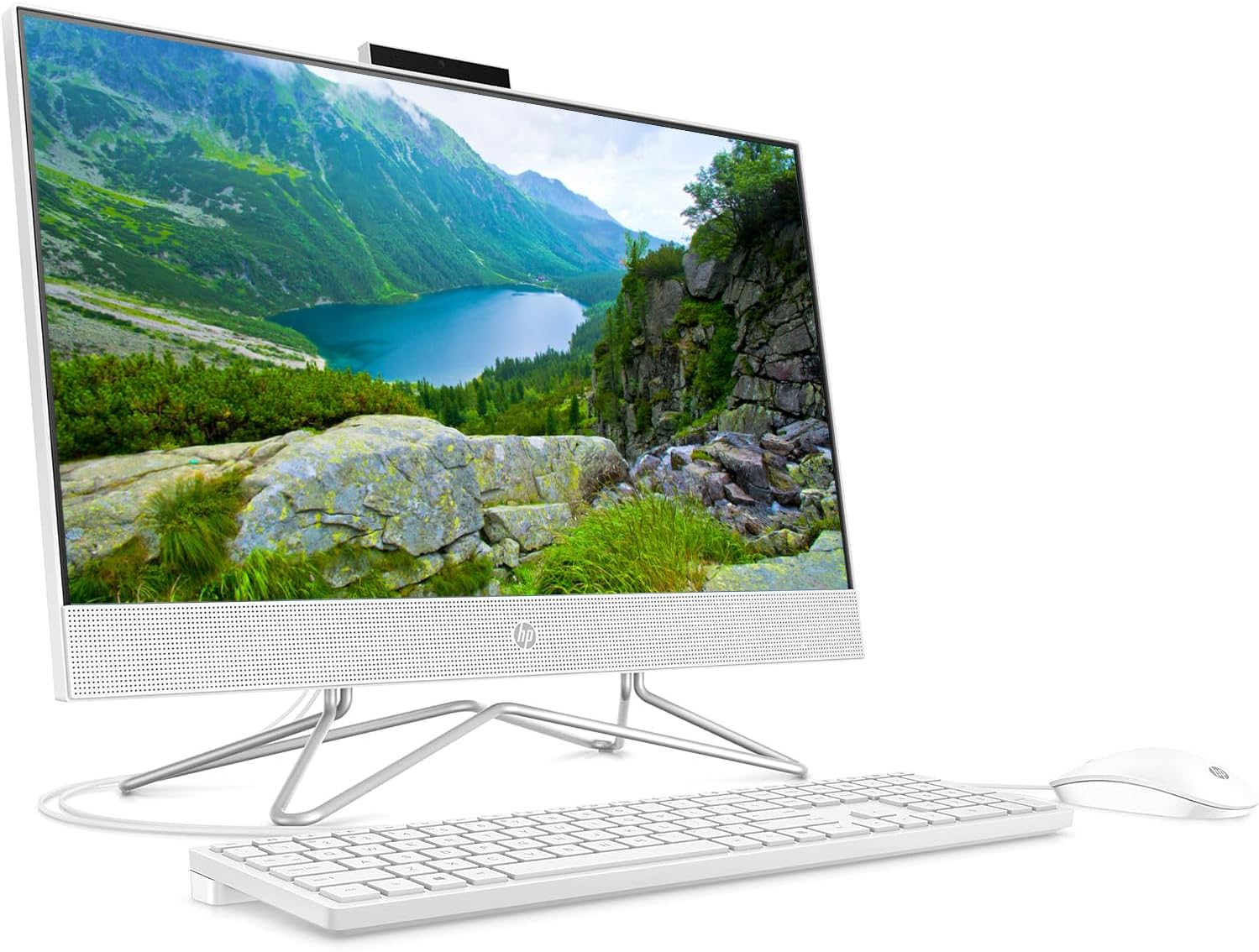 HP Newest All-in-One Desktop Computer, 21.5 FHD Display, Intel Celeron J4025 Processor, 16GB RAM, 256GB SSD, Webcam, HDMI, RJ-45, Wired KeyboardMouse, Wi-Fi, Windows 11 Pro