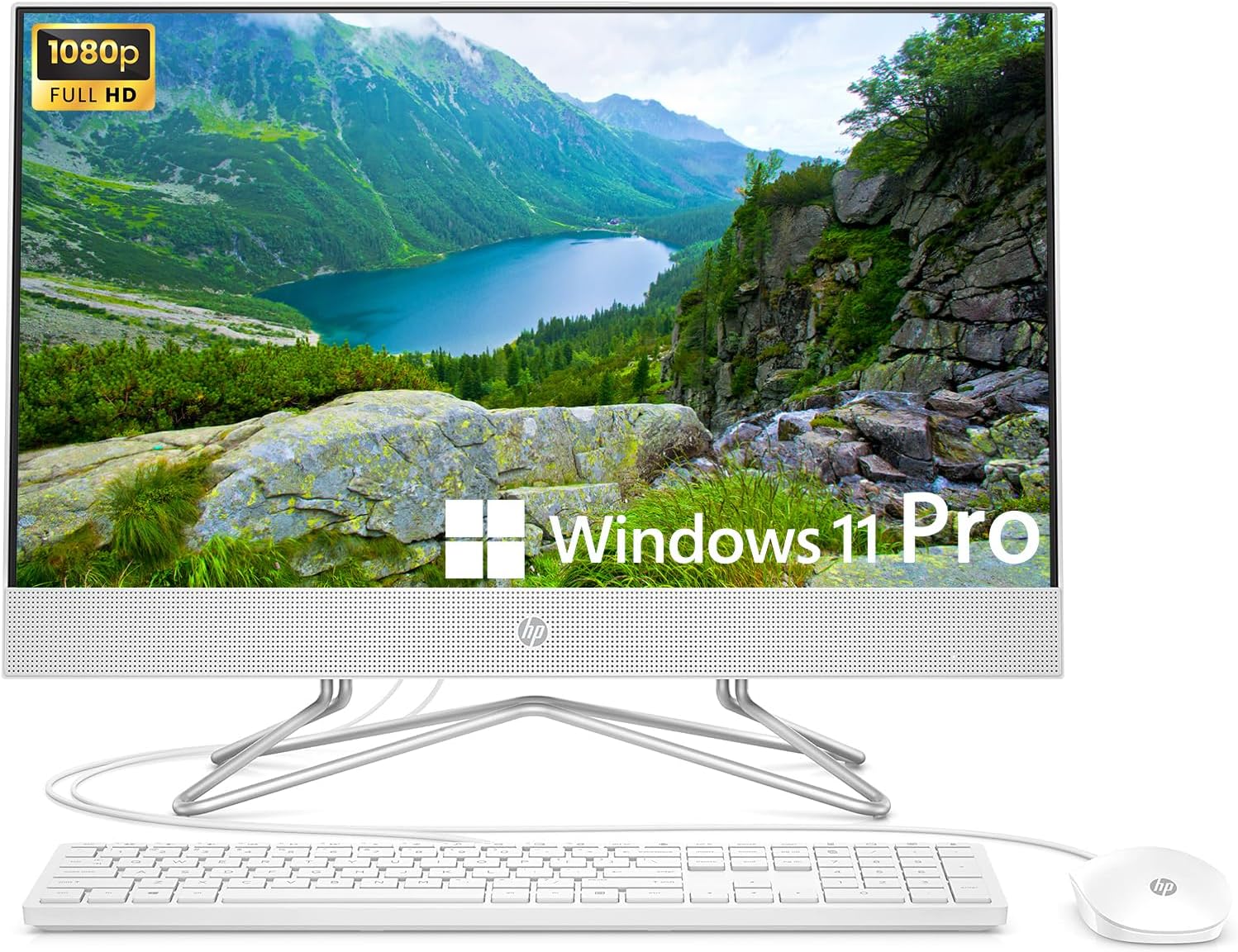 HP Newest All-in-One Desktop Computer, 21.5 FHD Display, Intel Celeron J4025 Processor, 16GB RAM, 256GB SSD, Webcam, HDMI, RJ-45, Wired KeyboardMouse, Wi-Fi, Windows 11 Pro