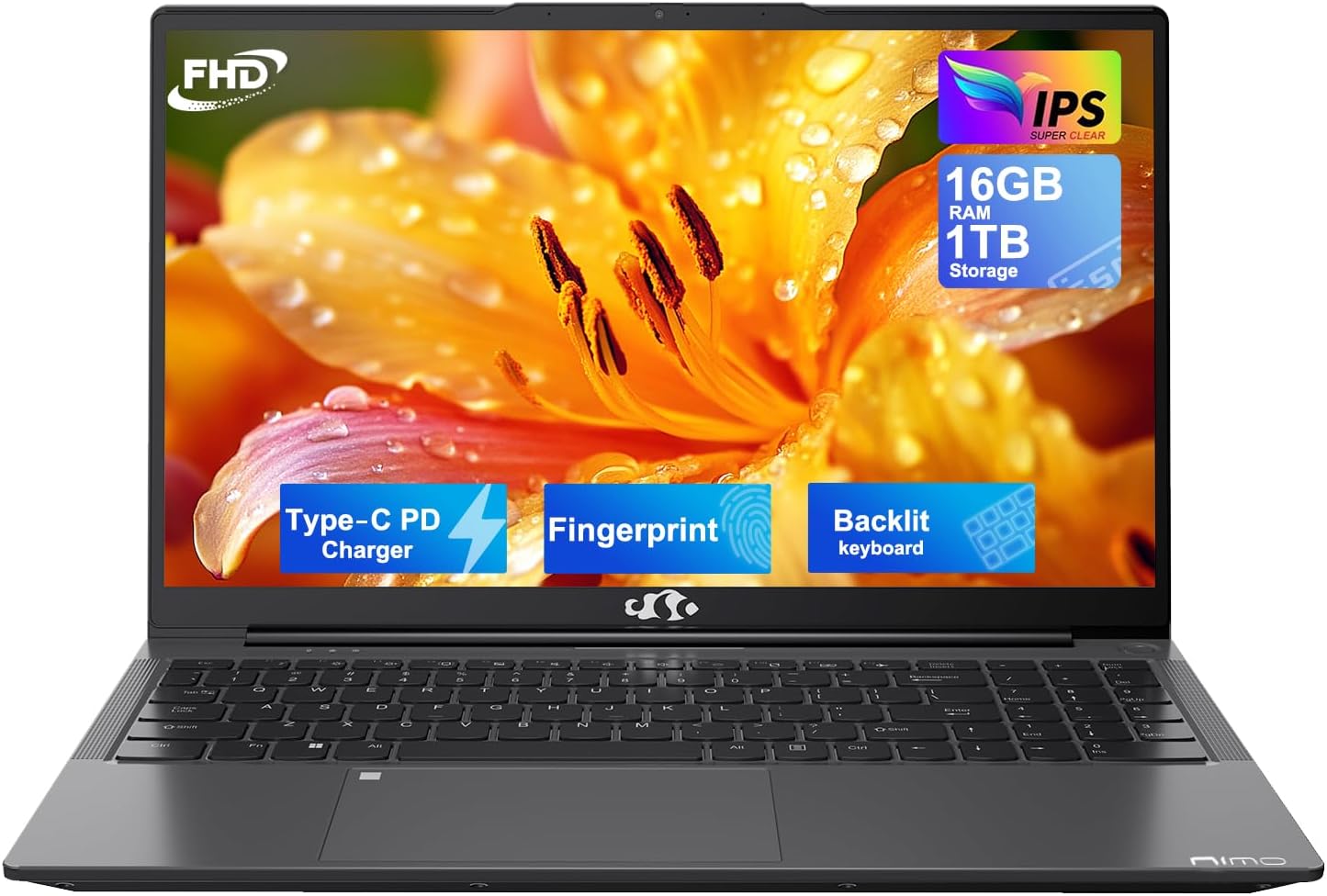 15.6 FHD IPS Student Laptop Computer, 4-Core Pentium N100 (Beat i3-1115G4, Up to 3.4GHz), 16GB RAM 1TB SSD, Backlit Keyboard, Fingerprint, 2 Years Warranty, WiFi 6, Win 11 H