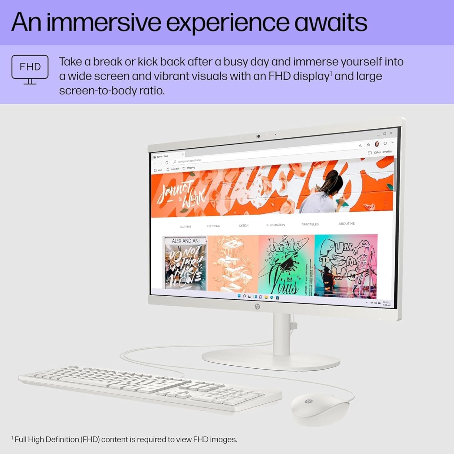 HP 22 All-in-One Desktop PC • The New Version and Look • 12 Month Microsoft Office • 40GB RAM • 1TB Storage (512GB SSD and 512GB External) • FHD Display • Intel Celeron Processor • Windows 11 Home