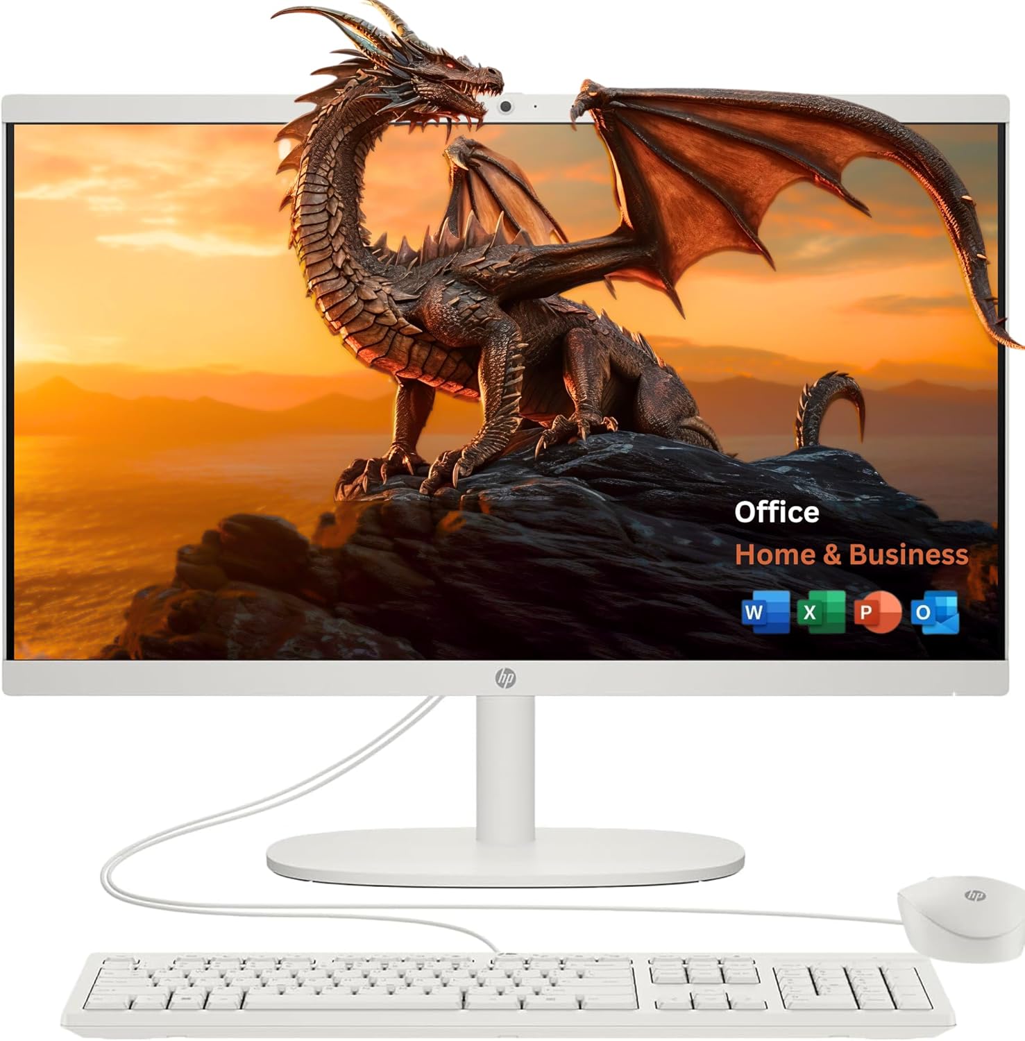 HP 22 All-in-One Desktop PC • The New Version and Look • 12 Month Microsoft Office • 40GB RAM • 1TB Storage (512GB SSD and 512GB External) • FHD Display • Intel Celeron Processor • Windows 11 Home