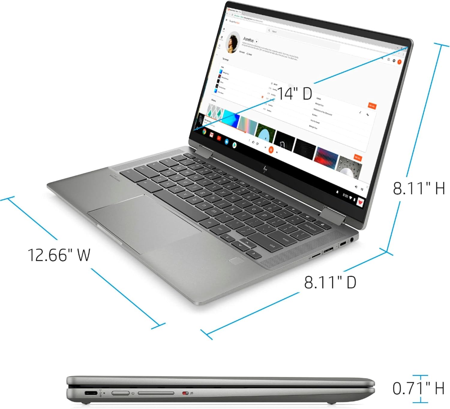 HP Newest 8-Core Laptop, 17.3 FHD Display, Fingerprint Reader, 16GB RAM, 1TB SSD, Intel i3 Processor, HDMI, Webam, Type C, Windows 11, Large Screen and Fast Processor for All