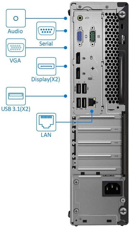 Lenovo ThinkCentre M720S SFF Desktop, Intel i7-9700 Upto 4.7 GHz, 32GB RAM 2TB SSD, 4K UHD 630 Graphics, DVD-RW, Card Reader, DisplayPort, HDMI, VGA, AC Wi-Fi, Bluetooth – Windows 11 Pro (Renewed)