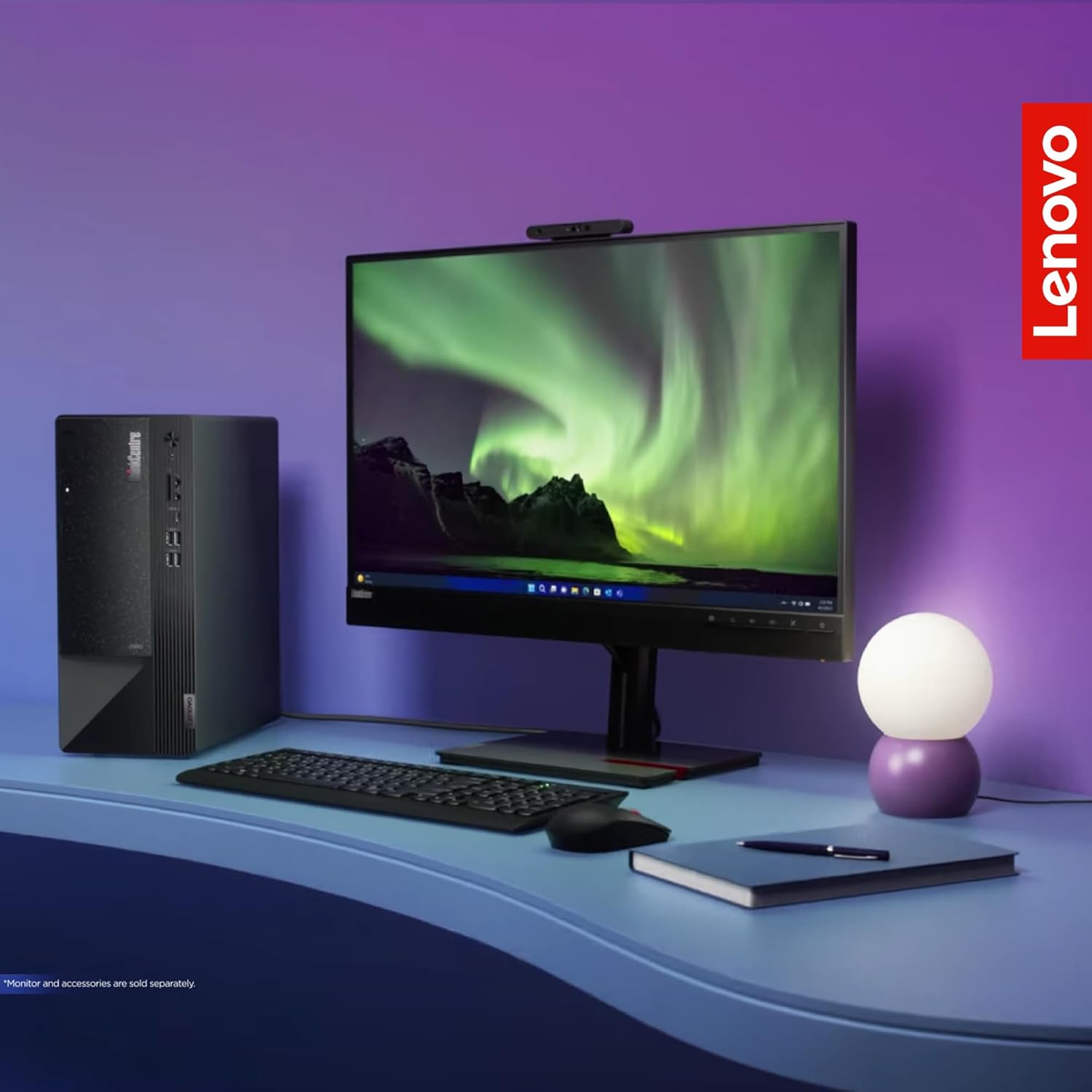 Lenovo ThinkCentre Neo50T Business Desktop | 12th Gen Intel Core Processor (Up to 4.3Ghz) | 16GB RAM | 256GB SSD+1TB HDD | Supports Up to 3 Monitors | Windows 11 Pro | SD Card Reader | Wi-Fi