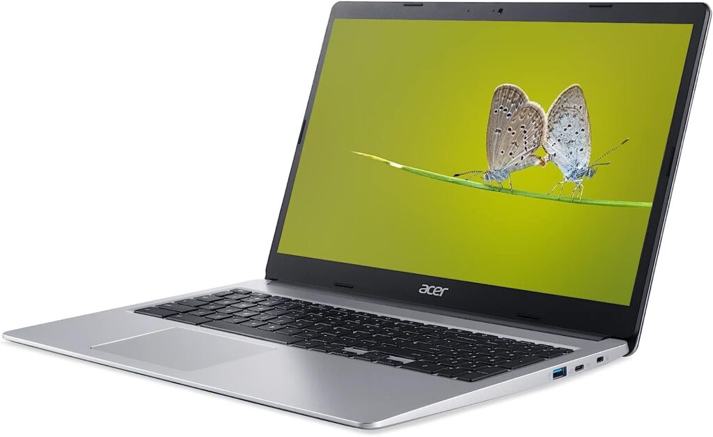 Acer 2023 15 HD Premium Chromebook, Intel Celeron N Processor 2.78GHz Turbo Speed, 4GB Ram, 64GB SSD, Ultra-Fast WiFi Up to 1700 Mbps, Full Size Keyboard, Chrome OS, Arctic Silver Color-(Renewed)