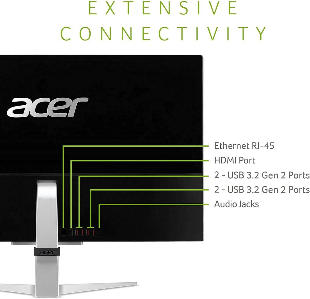 Acer Aspire C27-1655-URi3 AIO Desktop | 27 Full HD IPS Display | 11th Gen Intel Core i3-1115G4 | Intel UHD Graphics | 8GB DDR4 | 512GB NVMe M.2 SSD | Intel Wireless Wi-Fi 6 | Windows 11 Home