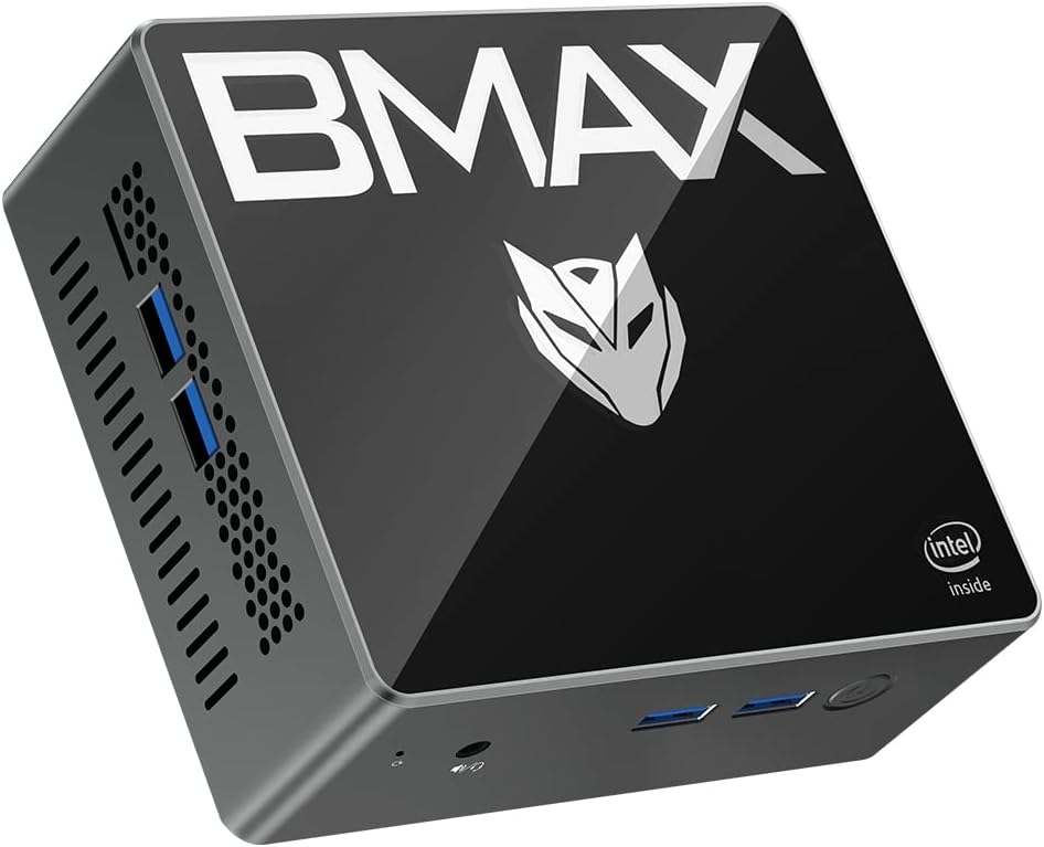 BMAX B2 S Mini PC Windows 11 Pro, N4020C 6GB DDR4 128GB eMMC (up to 2.8GHz), HDMI VGA Port Support 4K Dual Screen Display, Dual Band WiFi RJ45 BT4.2 USB 3.0x4 Office Micro Desktop Computer
