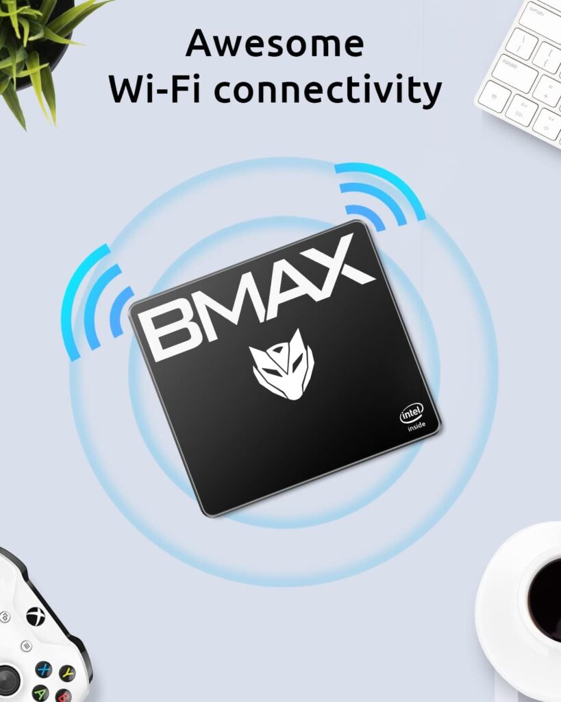 Bmax Mini PC Windows 11 Pro N4020(up to 2.8GHz) 6GB DDR4 128GB eMMC Mini Desktop Computer 4K USB 3.0 x4 HDMI VGA Dual Band WiFi RJ45 BT 4.2 Micro PC Mini Computer