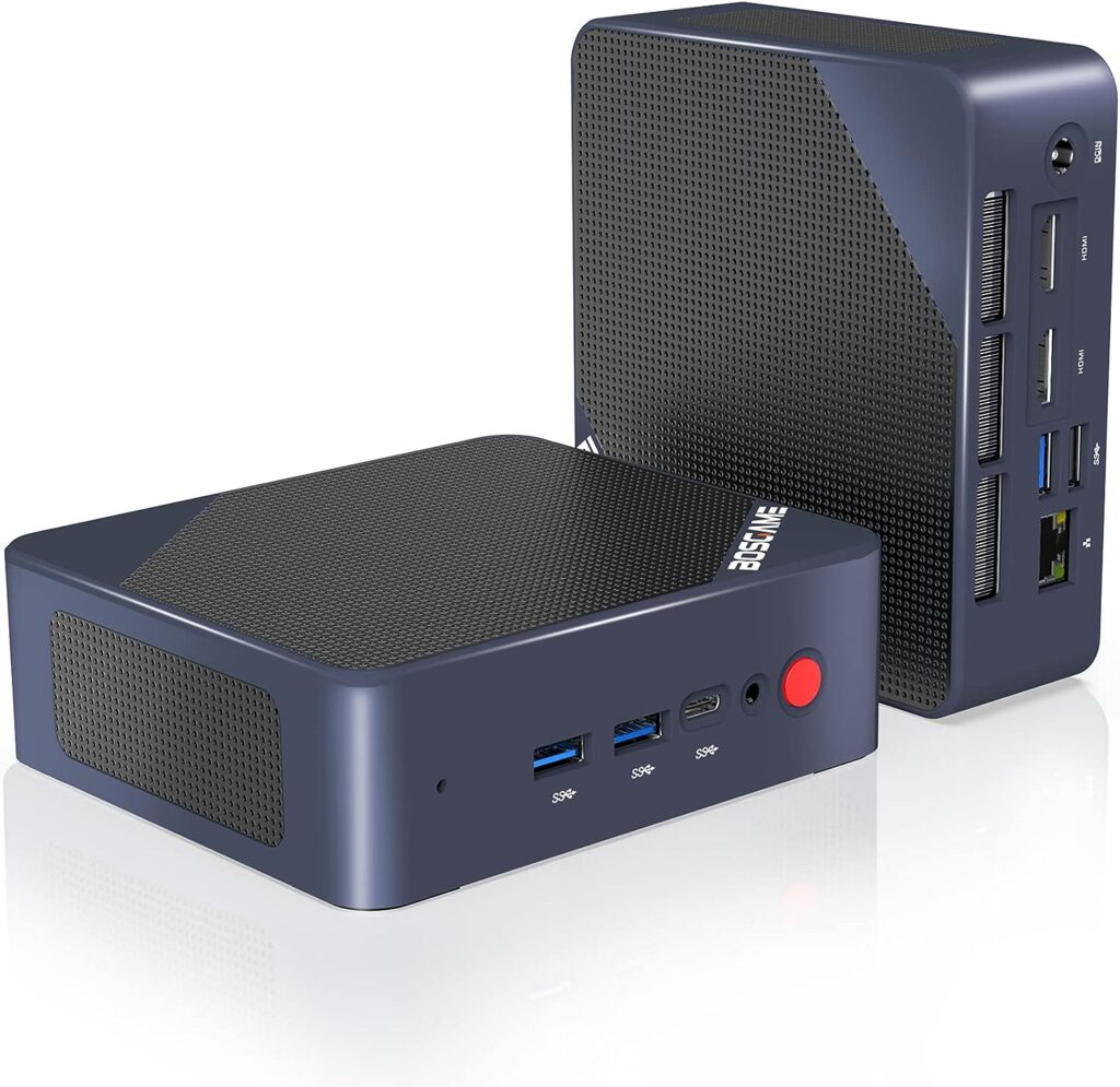 BOSGAME Mini PC AMD Ryzen 7 7735HS 8C/4T(Up to 4.8GHz), 32GB DDR5+512GB M.2 NVMe SSD PCIe 4, Mini Desktop Computer Windows 11 Pro Mini Computers,Support 4K Triple Display/BT 5.2/WiFi 6/4*USB 3.2