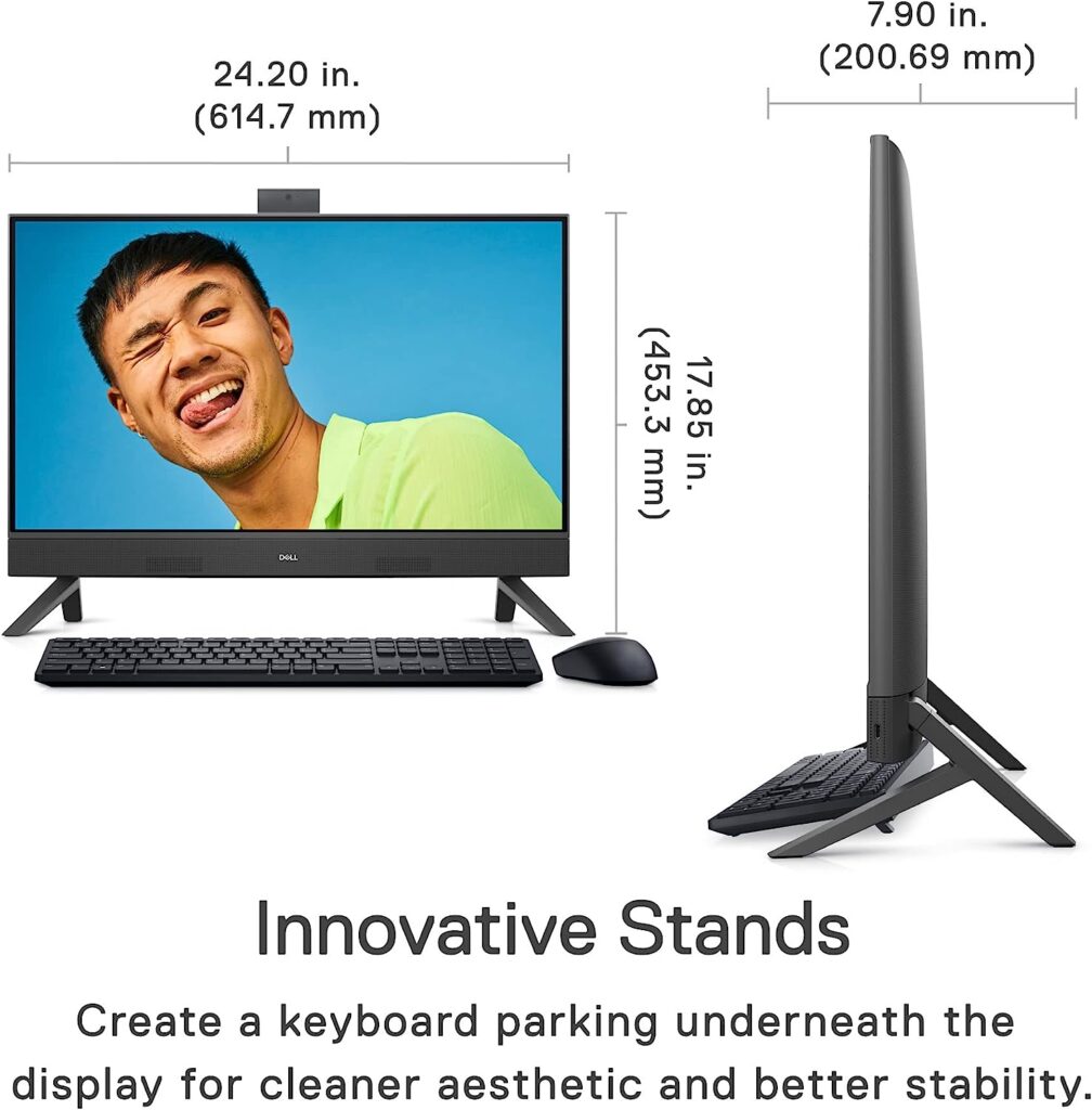 Dell Inspiron 7710 All in One - 27-inch FHD (1920 x 1080) Display, Intel Core i7-1255U, 12GB DDR4, 256GB SSD + 1TB HDD, Intel UHD Graphics, Intel Wi-Fi 6E, Win 11 Pro - Black