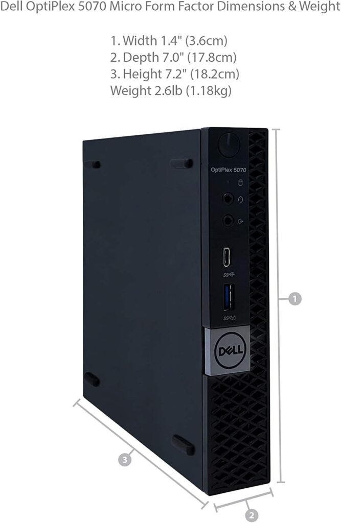 Dell Optiplex 5070 Micro MFF Desktop PC Intel i5-9500T, 16GB DDR4 New 512GB M.2 NVMe SSD, WiFi BT HDMI New KB  Mouse Windows 11 Pro (Renewed)