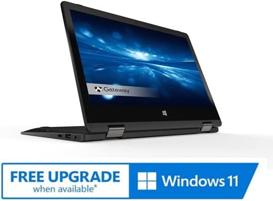 Gateway Newest Touchscreen 11.6 HD 2-in-1 Convertible Laptop in Black Intel N4020 4GB RAM 64GB SSD Mini-HDMI Webcam Windows 10 S (Renewed)