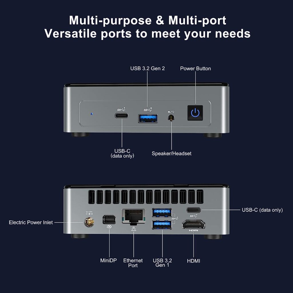 GEEKOM Mini PC, MiniAir11 Mini Computer with 11th Gen N5095(Up to 2.9 GHz), 8GB Dual DDR4 256G SSD Windows 11 Pro Desktop Computer, Support 4K UHD, Dual WiFi, BT, HDMI, VESA for Office/Study/Home