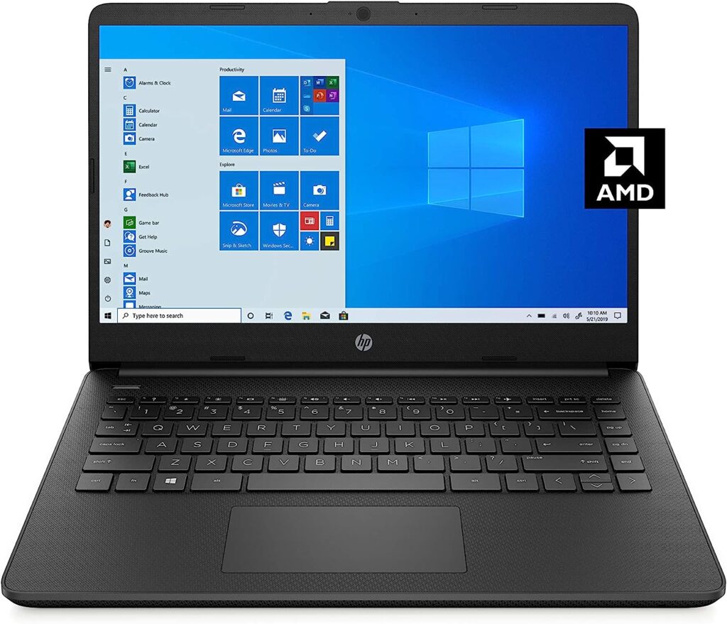 HP 14 Laptop, AMD 3020e, 4 GB RAM, 64 GB eMMC Storage, 14-inch HD Display, Windows 10 Home in S Mode, Long Battery Life, Microsoft 365, (14-fq0020nr, 2020)