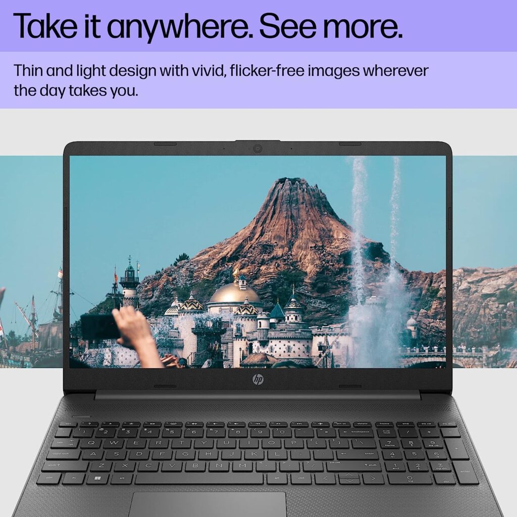 HP 15 inch Laptop, FHD Display, Intel Core i3-1215U, 8 GB RAM, 128 GB SSD, Intel UHD Graphics, Windows 11 Home in S Mode, 15-dy5599nr (2023)