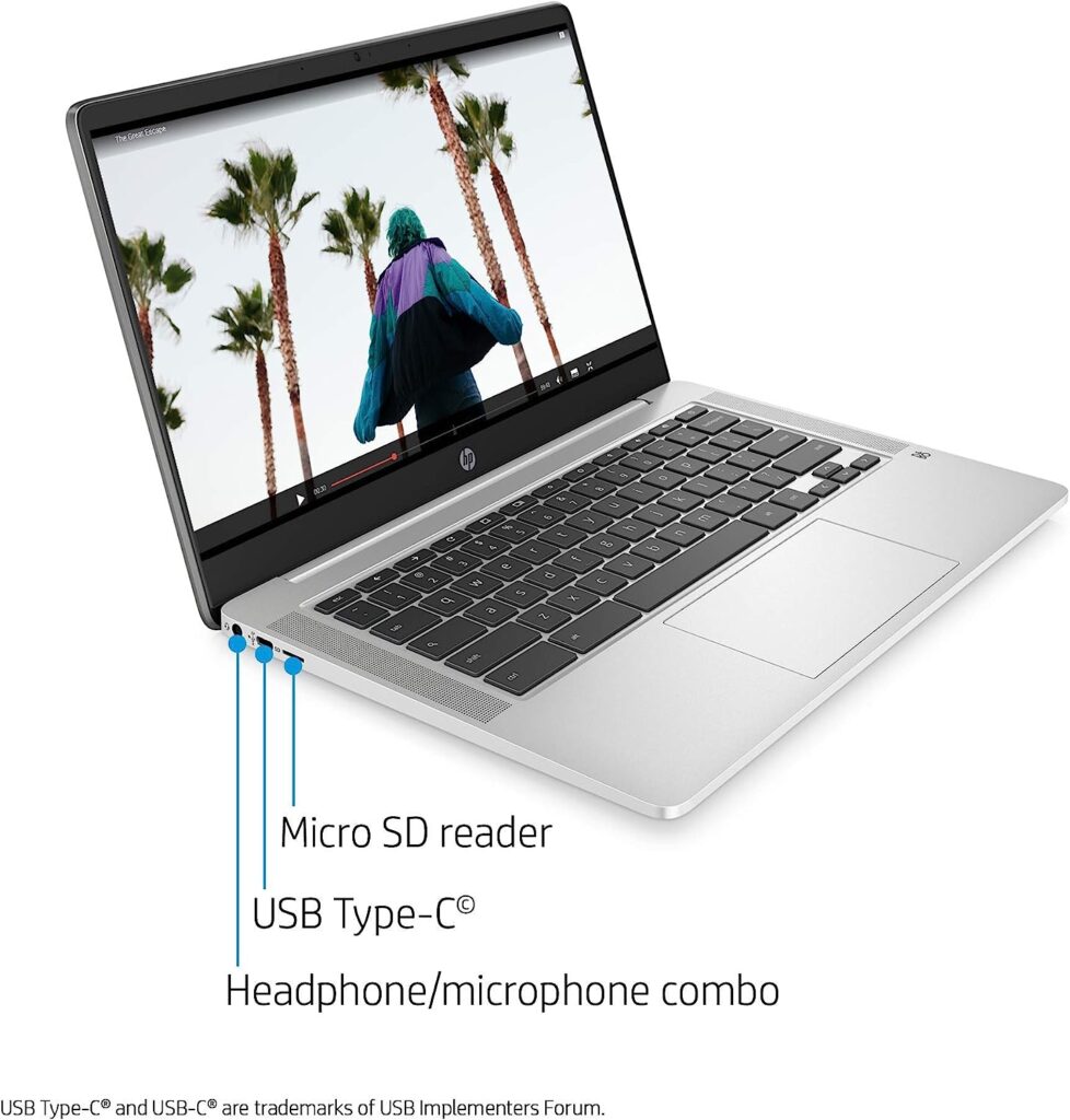 HP 2020 Flagship 14 Chromebook Laptop Computer 14-inch HD SVA Anti-Glare Display Intel Celeron N5000 Processor 4GB DDR4 64GB eMMC WiFi Webcam Chrome OS (Renewed)