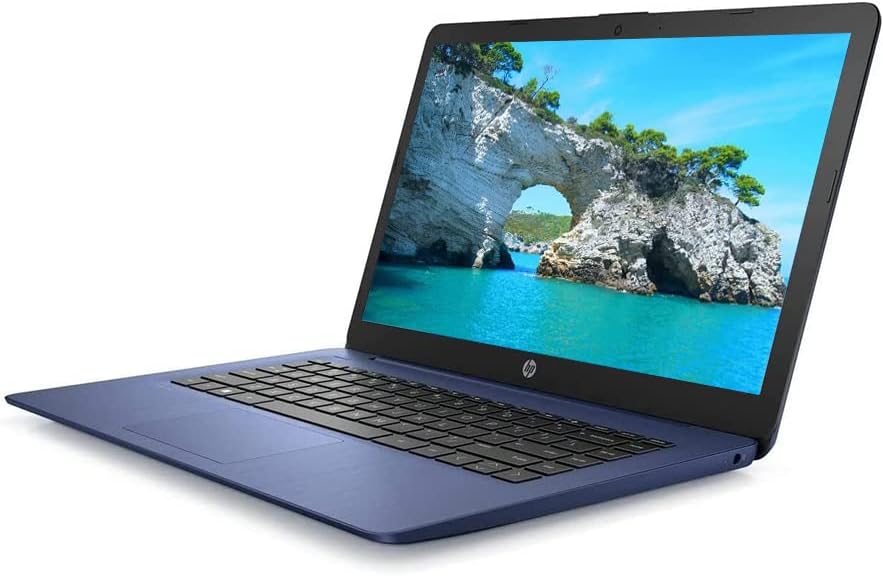 HP 2023 14 HD IPS Laptop, Intel Celeron Processor Up to 2.60GHz, 8GB RAM, 64GB SSD, Ultra-Fast WiFi, Webcam, Windows 11, Dale Blue (Renewed)
