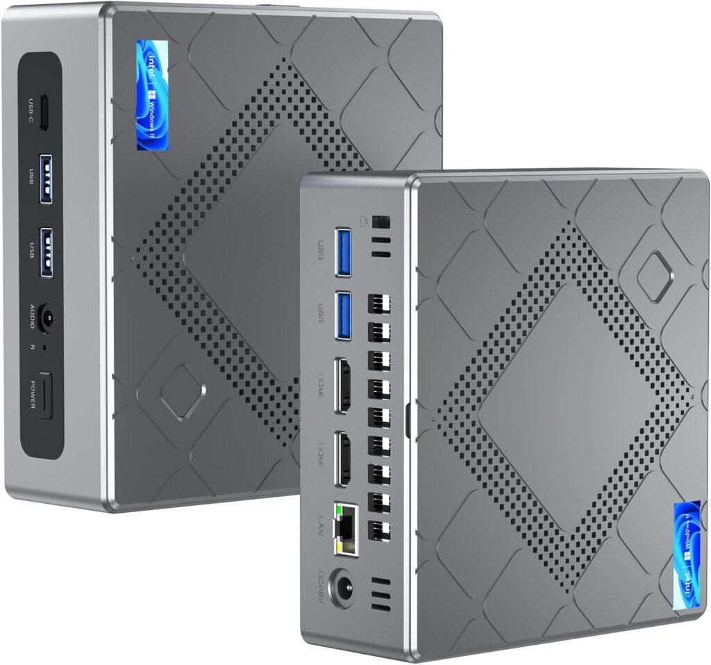 KAMRUI CK10 Mini PC 16GB RAM, Intel Core i7-10710U(up to 4.7GHz) Mini Computer Windows 11 Pro, Six-Core Small Desktop Computers Tower Support Triple Display 4K, NVME SATA SSD,USB 3.0,Type C,LAN, HTPC