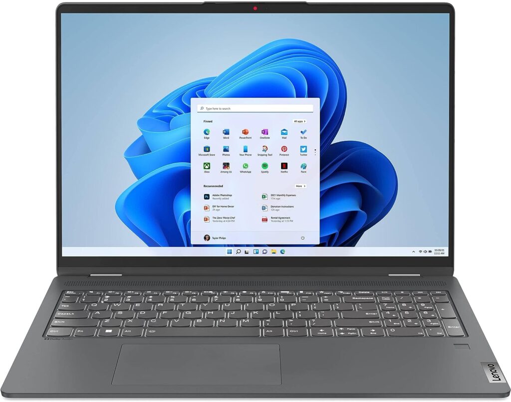 Lenovo Flex 5 16 inch 2560x1600 Touchscreen 2-in-1 Laptop (2023 New) | Intel 10-Core i7-1255U Processor | Backlit Key | Fingerprint | WiFi6 | Thunderbolt4 | 16GB Memery 1TB SSD Storage | Win11 Pro