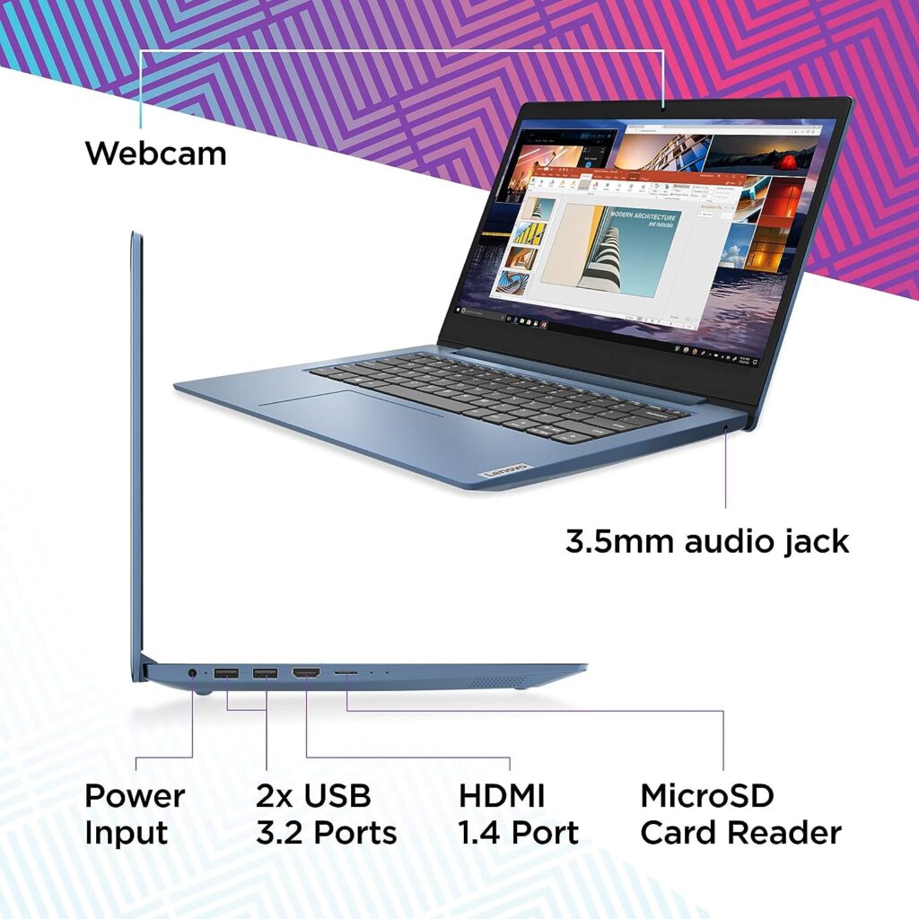 Lenovo IdeaPad 1 Laptop, 14.0 HD Display, Intel Celeron N4020, 4GB RAM, 64GB Storage, Intel UHD Graphics 600, Windows 11 in S Mode, Ice Blue