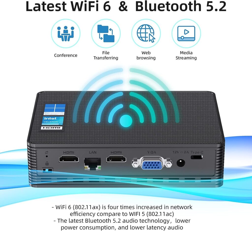 MeLE Fanless Mini PC QuieterHD3 Celeron N5105 16GB 512GB Windows 11 Pro Micro Computer Small Desktop Servers with Gigabit Ethernet WiFi 6 PXE Dual HDMI 4K Unlock BIOS on Industrial Webcast Office