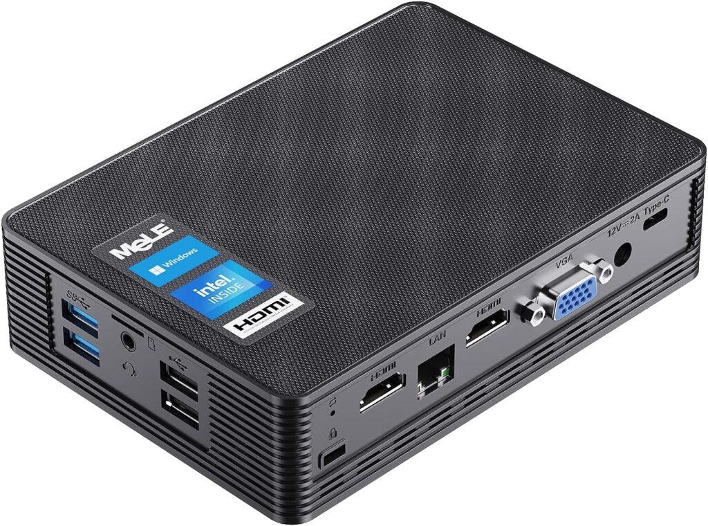 MeLE Fanless Mini PC QuieterHD3 Celeron N5105 16GB 512GB Windows 11 Pro Micro Computer Small Desktop Servers with Gigabit Ethernet WiFi 6 PXE Dual HDMI 4K Unlock BIOS on Industrial Webcast Office