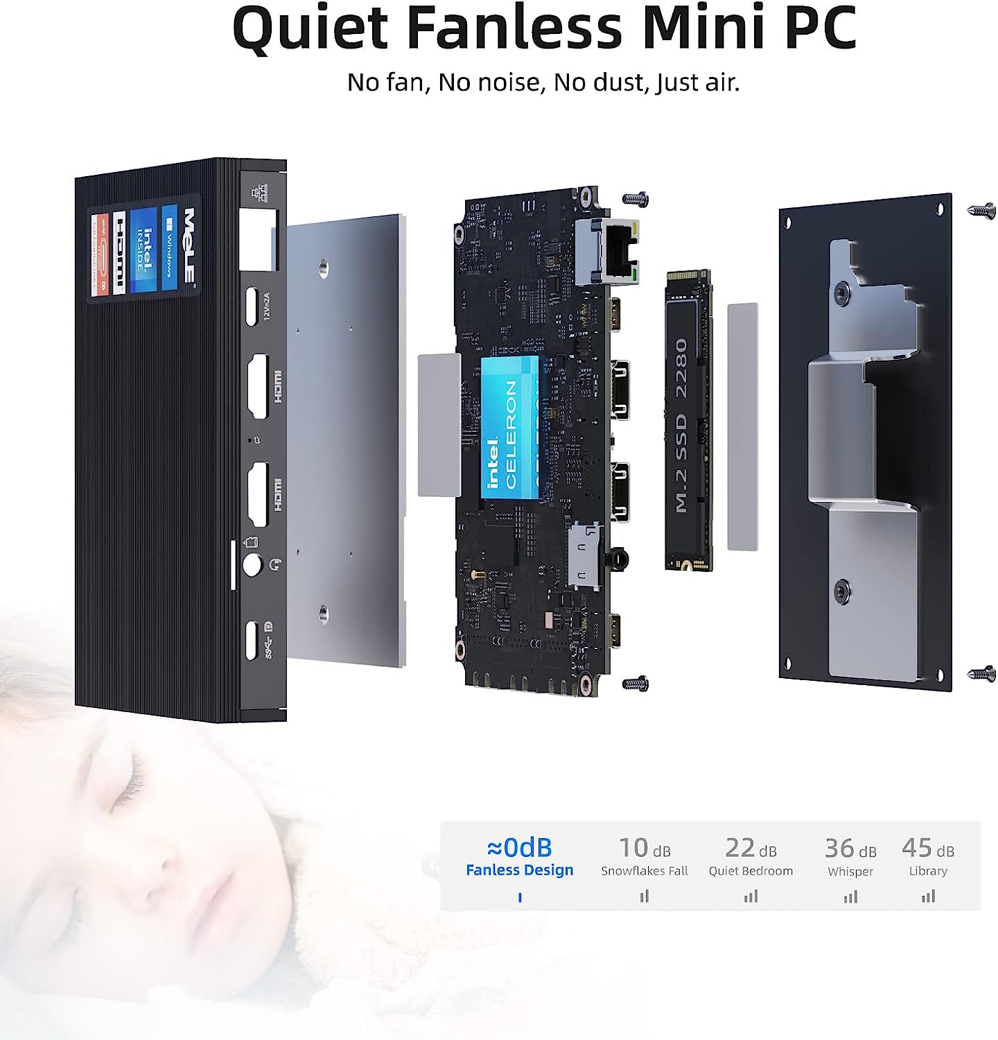 MeLE Quieter3C Fanless Mini PC Windows 11 Pro Celeron N5105 16GB 512GB Micro Computer Review