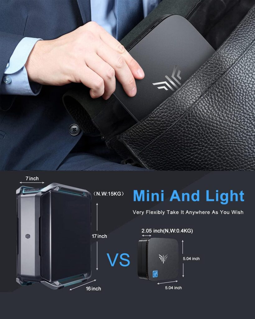 Mini PC Windows 11 Pro, KAMRUI AK1 PRO 12GB RAM 256GB SSD Mini Desktop Computer Intel Celeron N5105 Processor,Quad Core Micro Computer 4K, Support 2.5-inch SSD, 2.4G/ 5.0G WiFi, Gigabit Ethernet, HTPC