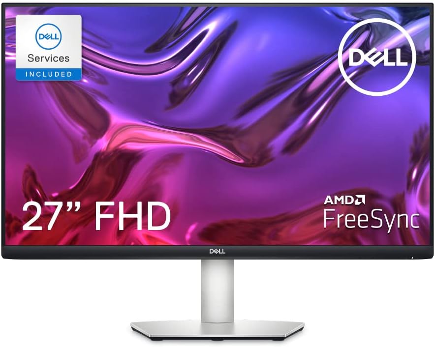 Dell 27-inch USB-C Monitor - Full HD (1920 x 1080 Display, 75Hz Refresh Rate, 4MS Grey-to-Grey Response Time (Extreme Mode), Dual 3W Built-in Speakers, HDMI, IPS, AMD FreeSync, Silver - S2723HC