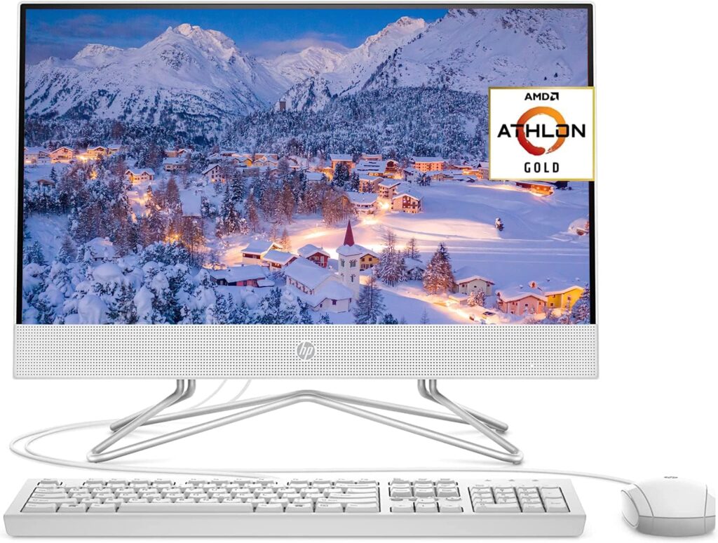 HP All-in-One 21.5 FHD Desktop Computer Newest, 16 GB RAM, 1TB PCIE SSD, AMD Athlon Gold 3150U, Radeon Graphics, HDMI, Camera, Windows 11 H w/GM Accessories