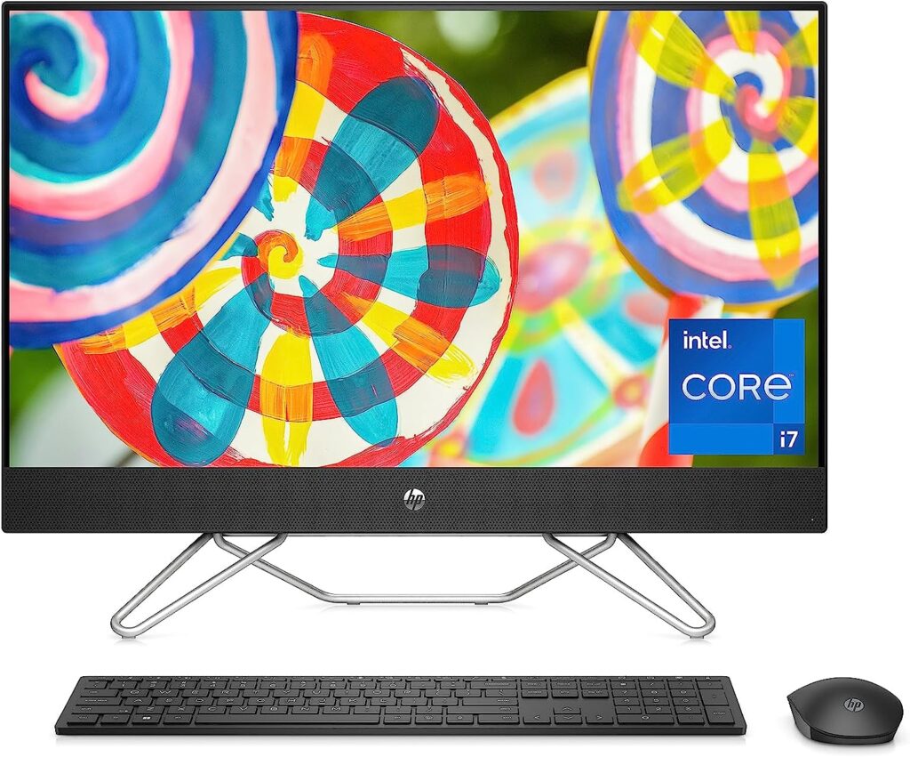 HP All-in-One Bundle PC, 27 FHD Micro-Edge Display, 12th Generation Intel Core i7 Processor, Iris X Graphics, 12 GB RAM, 256 GB SSD+1 TB, Windows 11 Pro OS, Wi-Fi (27-cb1072, 2022)