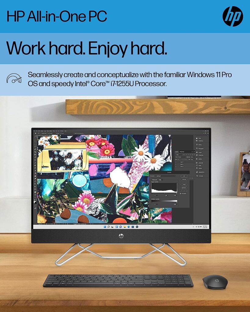 HP All-in-One Bundle PC, 27 FHD Micro-Edge Display, 12th Generation Intel Core i7 Processor, Iris X Graphics, 12 GB RAM, 256 GB SSD+1 TB, Windows 11 Pro OS, Wi-Fi (27-cb1072, 2022)