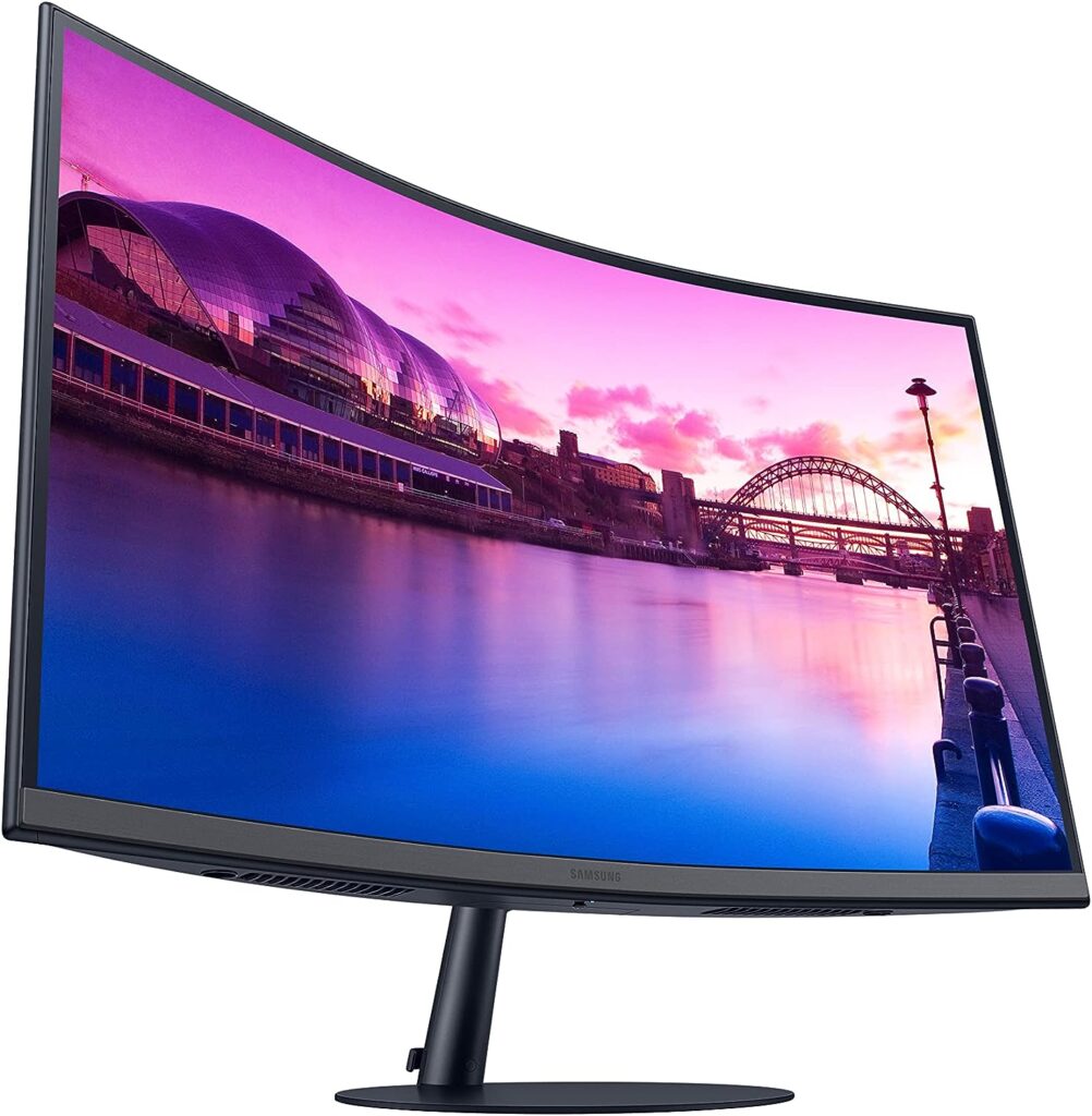 SAMSUNG 32-Inch S39C Series FHD Curved Gaming Monitor, 75Hz, AMD FreeSync, Game Mode, Advanced Eye Comfort, Frameless Display, Built in Speakers, Slim Metal Stand, LS32C392EANXGO, 2023, Black